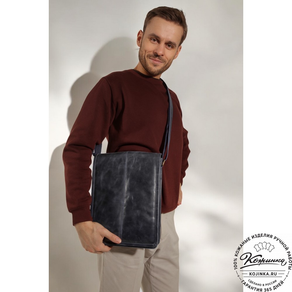 Кожаная сумка "Митчел" (чёрная)